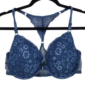 Victoras Secret Demi Underwire Bra Lace Size 36D Mermaidcore Romantic Razorback